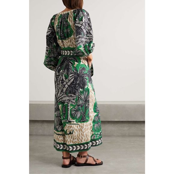 JOHANNA ORTIZ Quiet Solitude floral-print cotton midi dress US 0 $950 - Picture 4 of 11